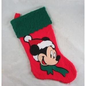 Disney Mickey Unlimited  Christmas Stocking Mickey Mouse Applique 18" Plush
